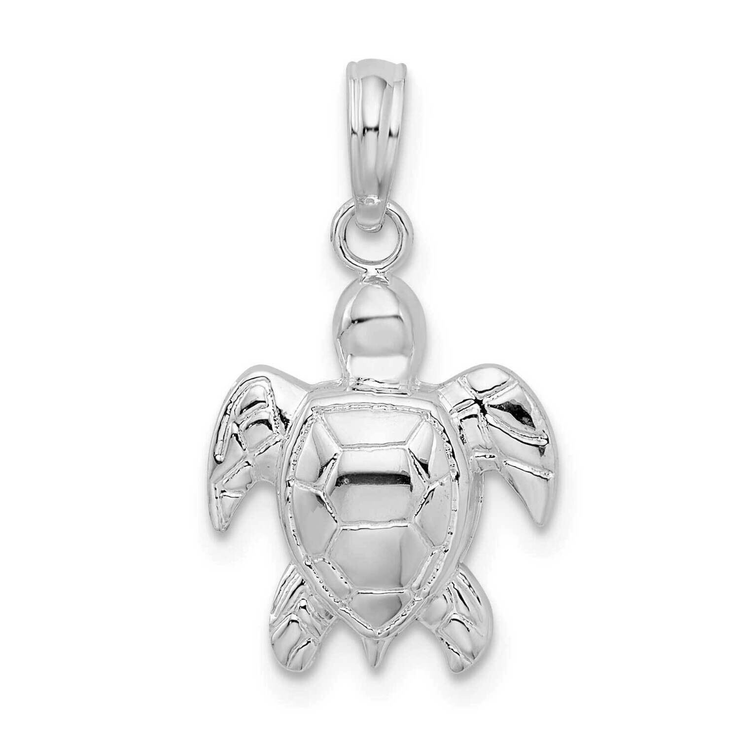 Sea Turtle Pendant Sterling Silver Polished QC10203, MPN: QC10203, 637218170081