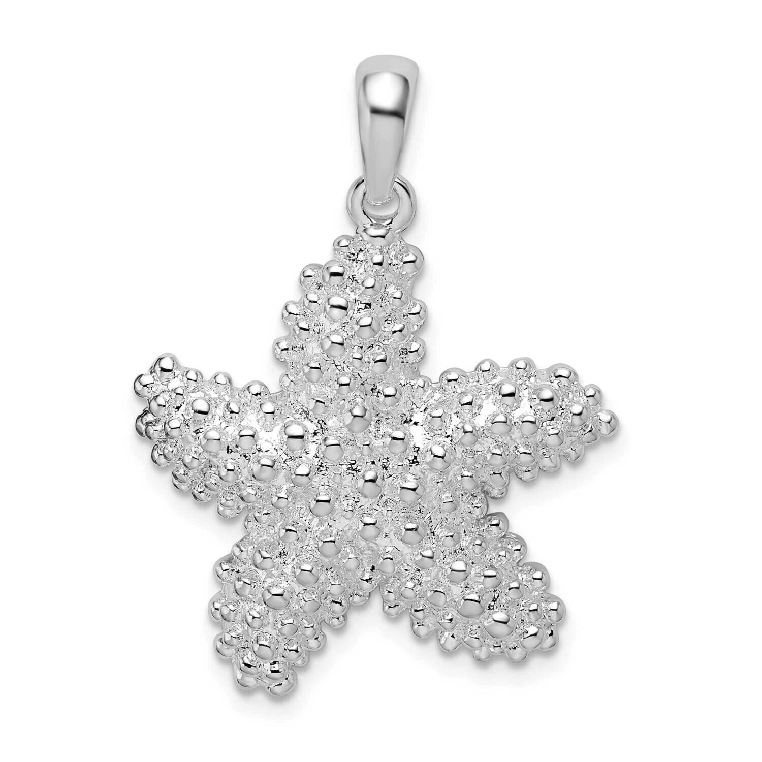 Textured Starfish Pendant Sterling Silver Polished QC10009, MPN: QC10009, 637218155729