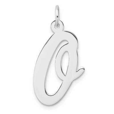 Large Script Letter O Initial Charm Sterling Silver Rhodium-Plated QC11253O, MPN: QC11253O,