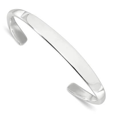 Step Flat Cuff Bangle Sterling Silver Polished QB1455, MPN: QB1455,