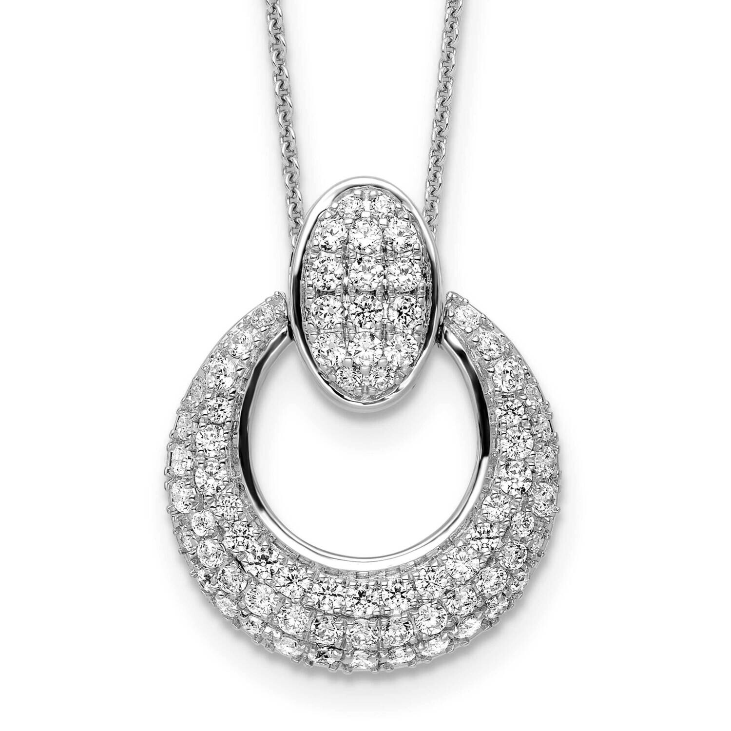 True Origin 1 1/6 Carat Diamond Vs/Si D E F Fancy Circle 18 Inch Necklace 14k White Gold PM8606-115…