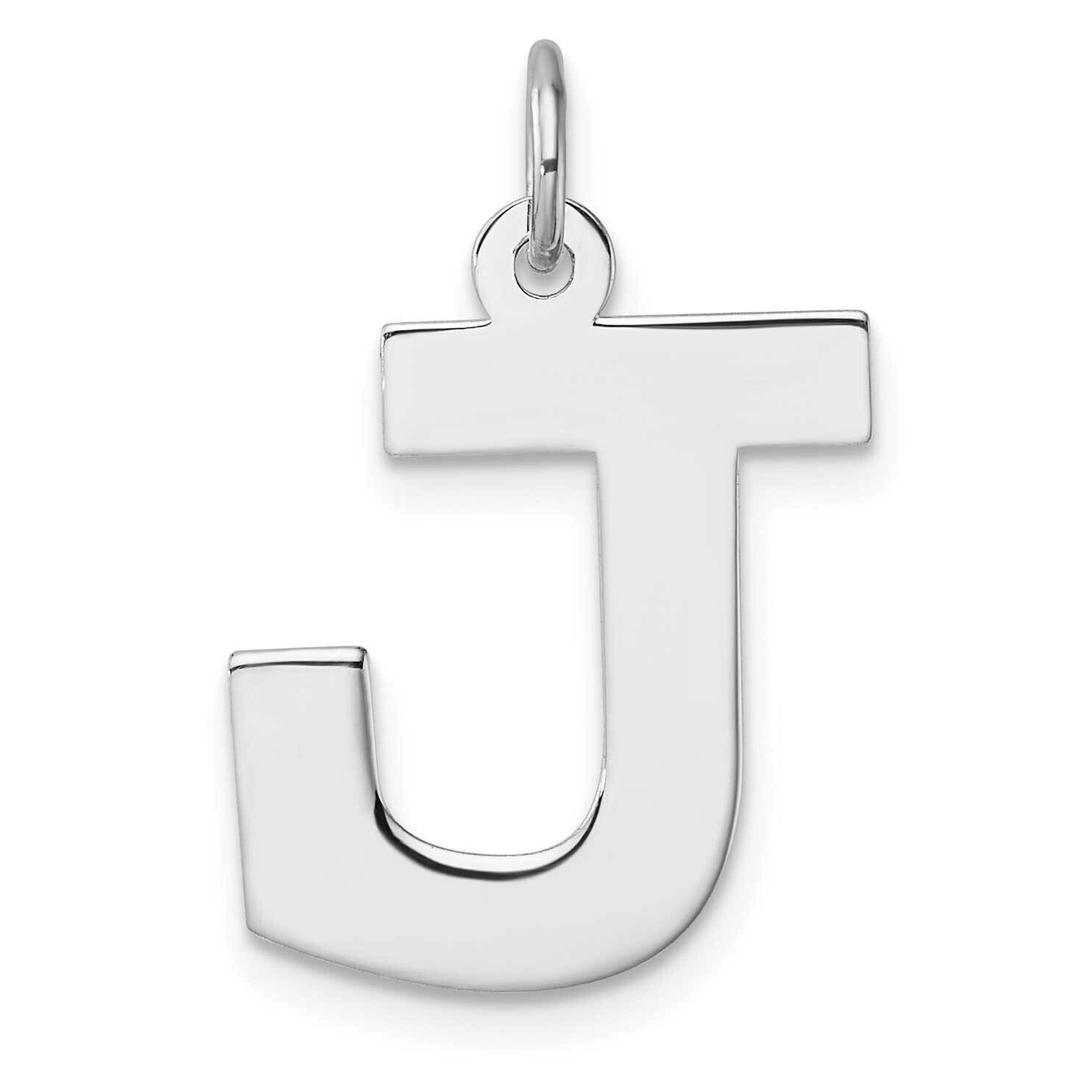 Large Block Letter J Initial Charm Sterling Silver Rhodium-Plated QC11255J, MPN: QC11255J,