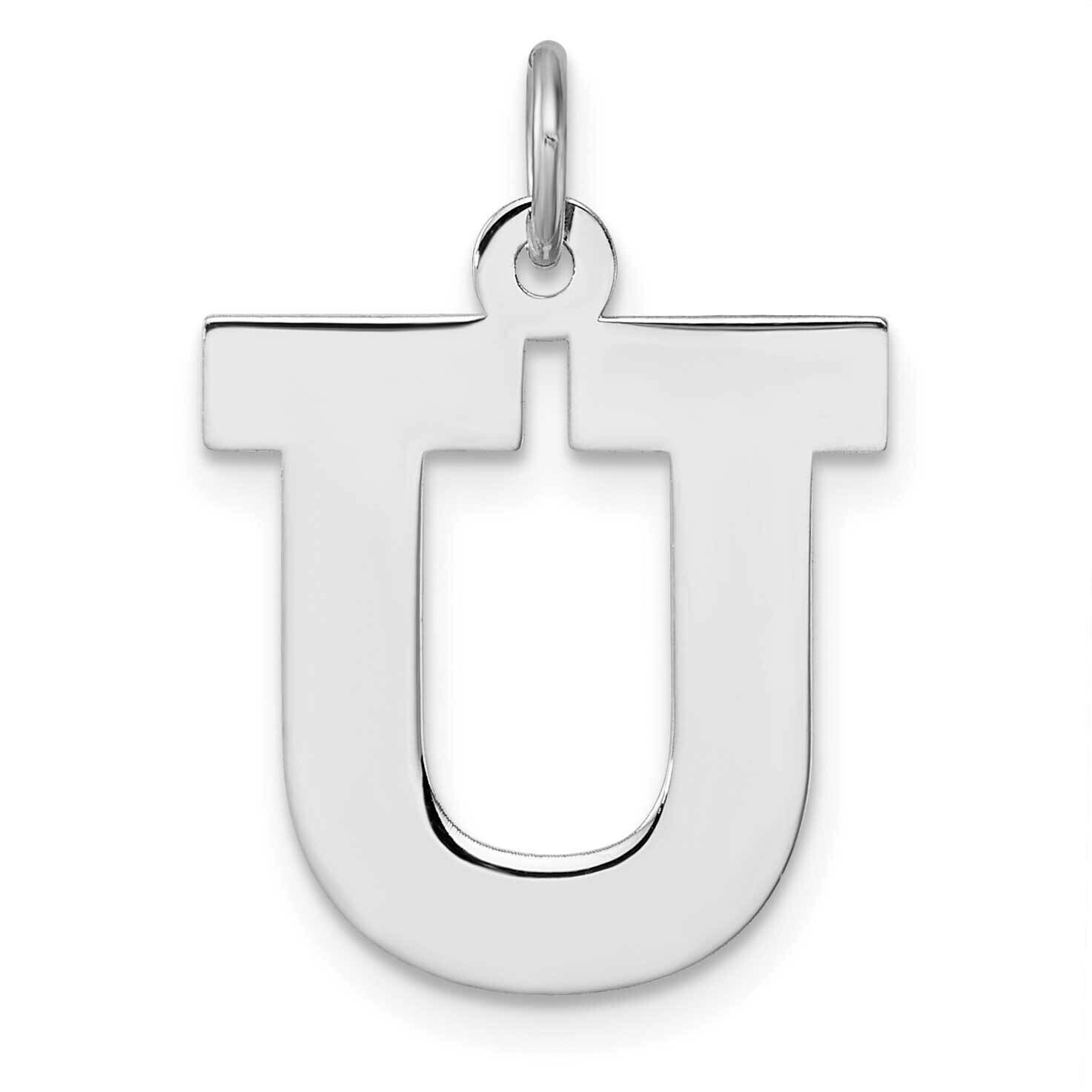 Large Block Letter U Initial Charm Sterling Silver Rhodium-Plated QC11255U, MPN: QC11255U,