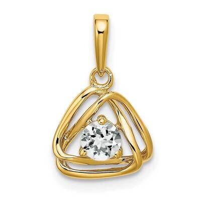 Topaz Triangle Pendant 14k White Gold PM7395-WT-Y, MPN: PM7395-WT-Y, 191101400506