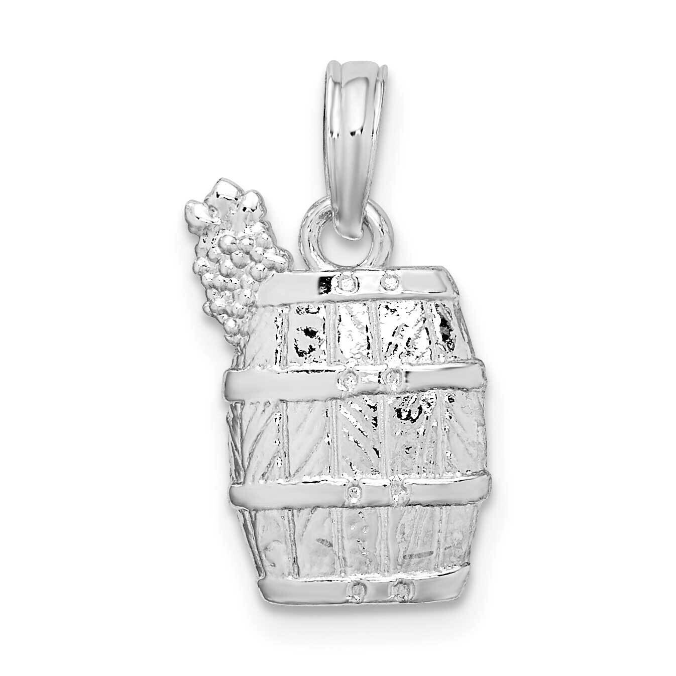 Wine Barrel Grapes Pendant Sterling Silver Polished QC10462, MPN: QC10462, 637218180738