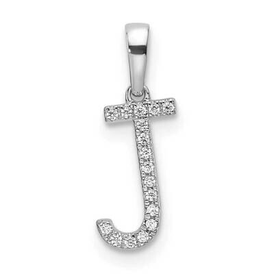 Diamond Letter J Initial Pendant 14k White Gold PM9798J-005-WA, MPN: PM9798J-005-WA,