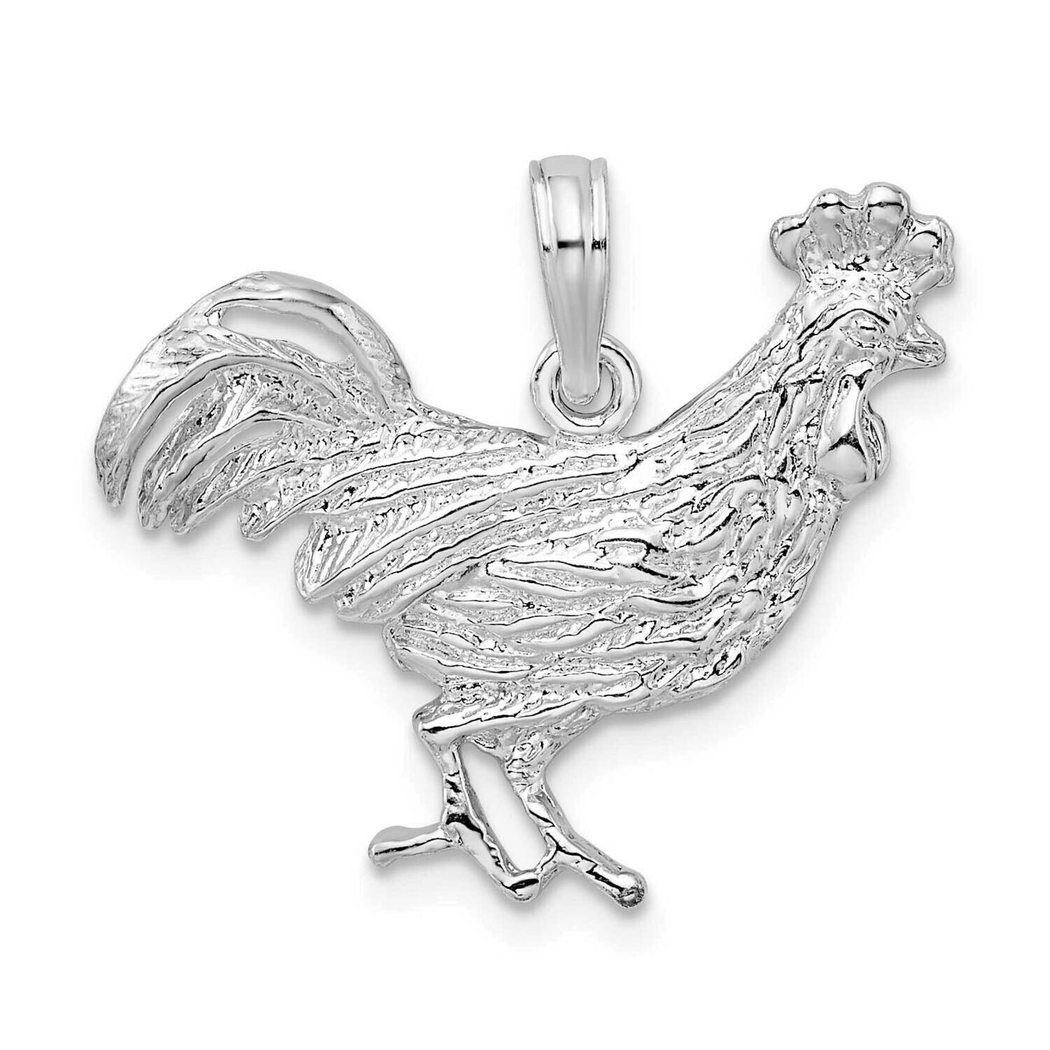 Rooster Pendant Sterling Silver Polished QC10534