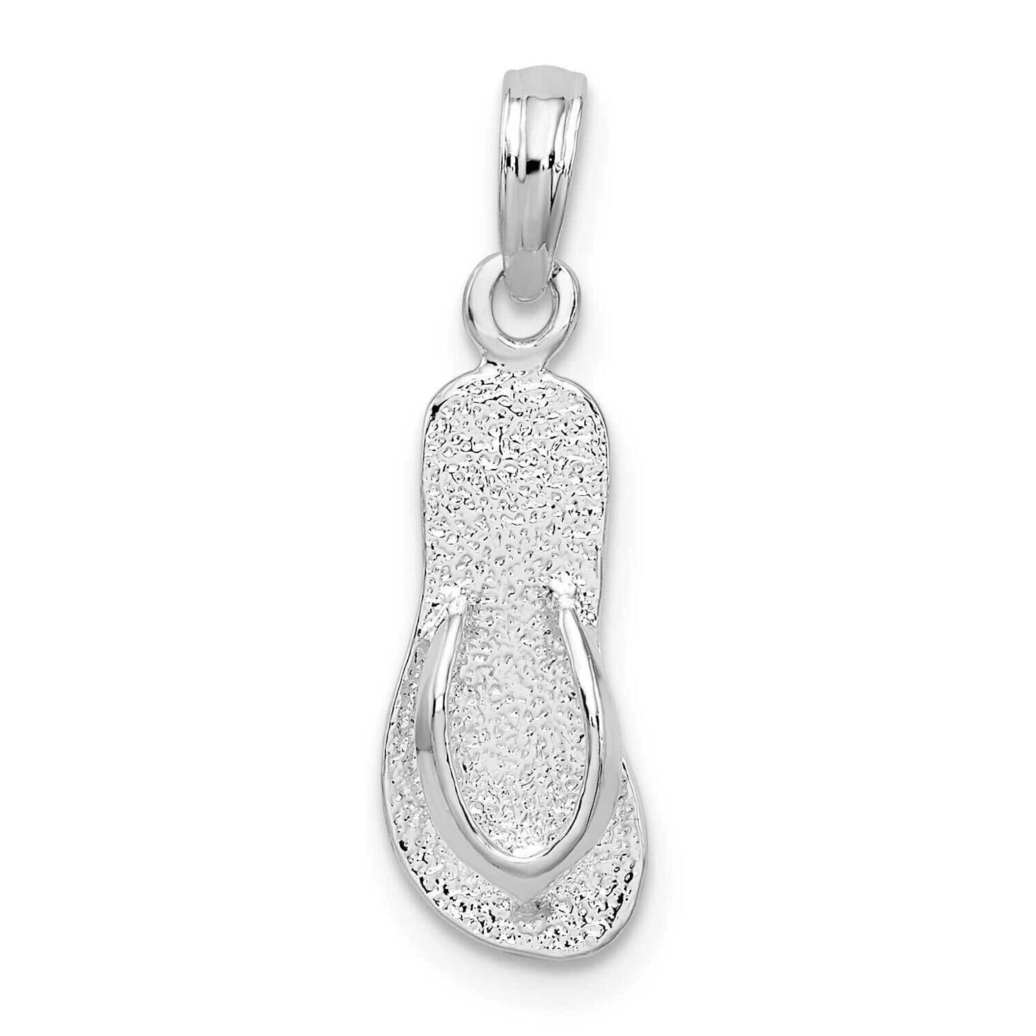 Textured Flip Flop Pendant Sterling Silver Polished QC10058, MPN: QC10058, 637218159178