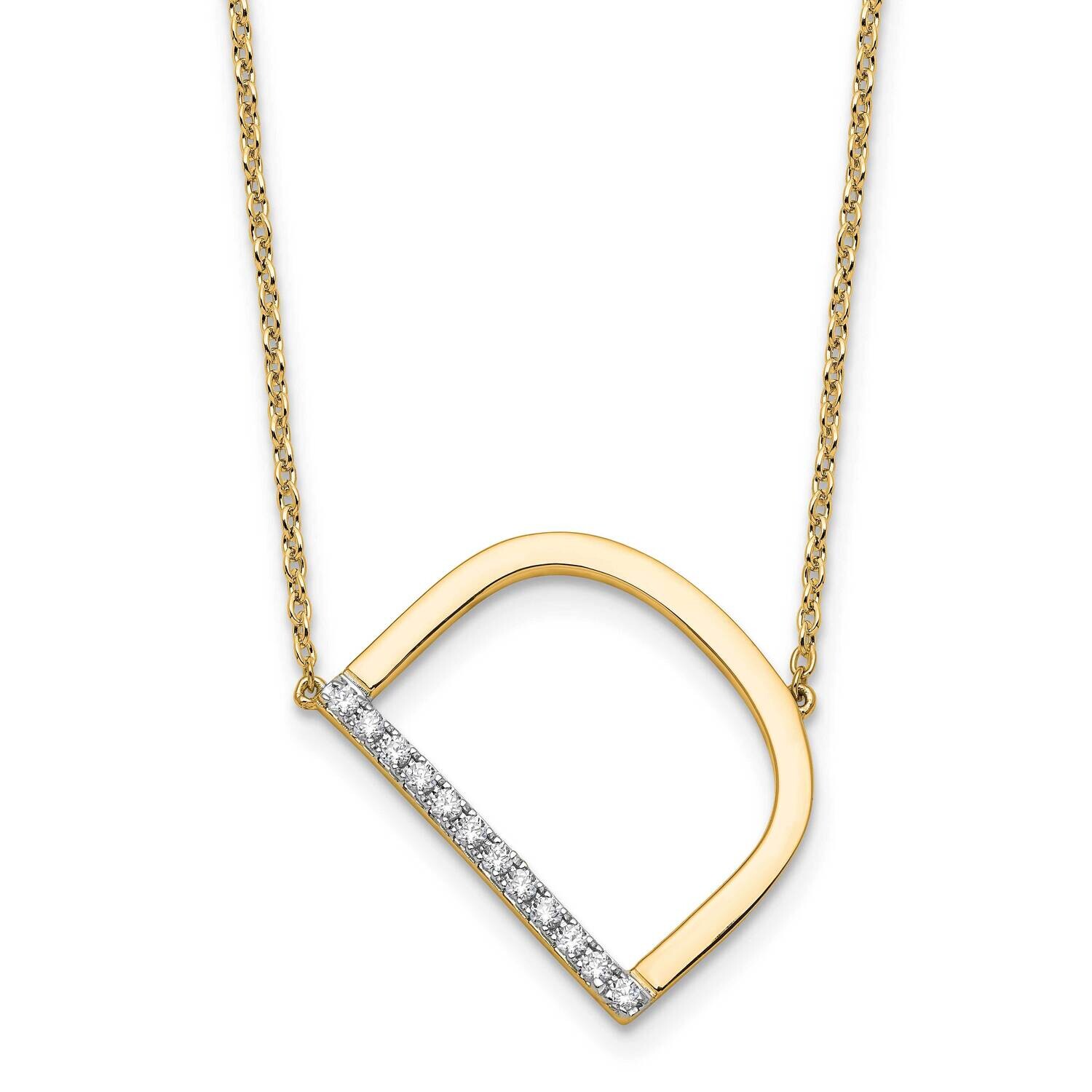 Sideways Diamond Initial D Necklace 14k Gold PM9844D-014-YA, MPN: PM9844D-014-YA,