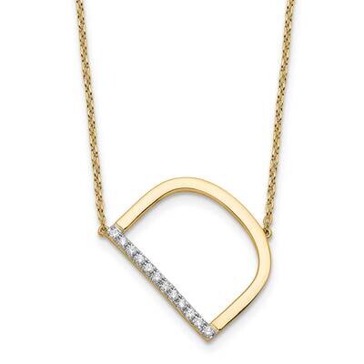 Sideways Diamond Initial D Necklace 14k Gold PM9844D-014-YA, MPN: PM9844D-014-YA,