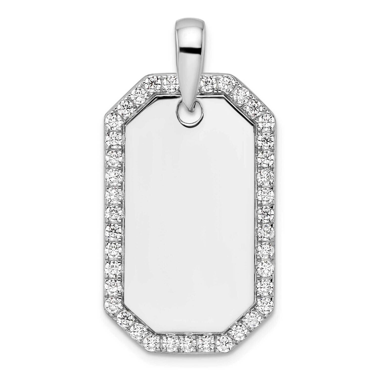 True Origin Men&#39;s 1 Carat Diamond Vs/Si D E F Dog Tag Pendant 14k White Gold PM9368-100-WLD, MPN: P…