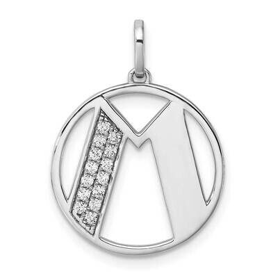 Gatsby Diamond Initial M Charm 14k White Gold PM9843M-015-WA, MPN: PM9843M-015-WA,