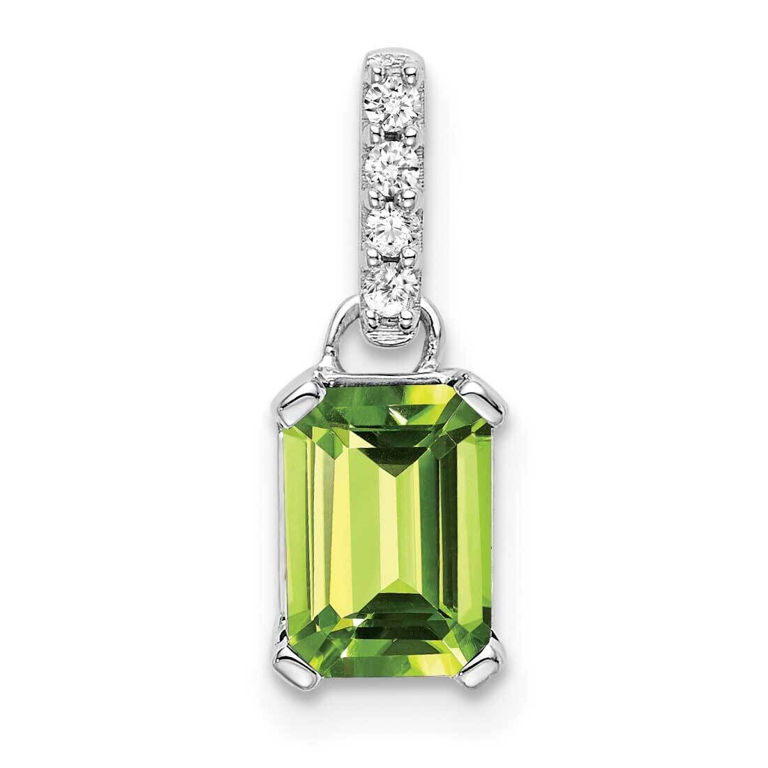 Peridot Diamond Pendant 14k White Gold PM7410-PE-004-WA, MPN: PM7410-PE-004-WA,