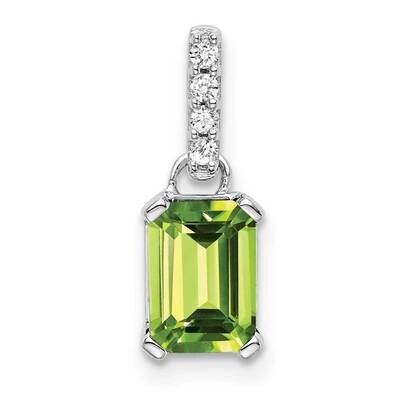 Peridot Diamond Pendant 14k White Gold PM7410-PE-004-WA, MPN: PM7410-PE-004-WA,