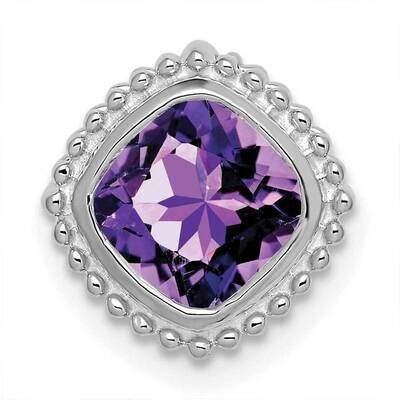 Cushion Amethyst Chain Slide 11 Inch 14k White Gold PM7201-AM-W, MPN: PM7201-AM-W,