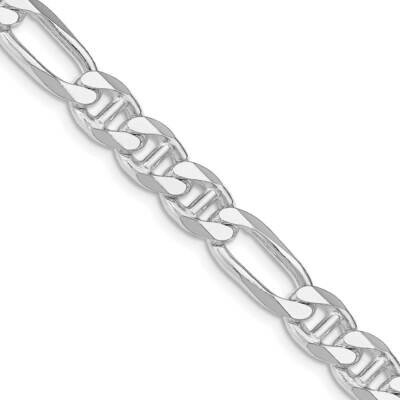 7.75mm Figaro Anchor Chain 22 Inch Sterling Silver Rhodium-Plated QAF220R-22, MPN: QAF220R-22,