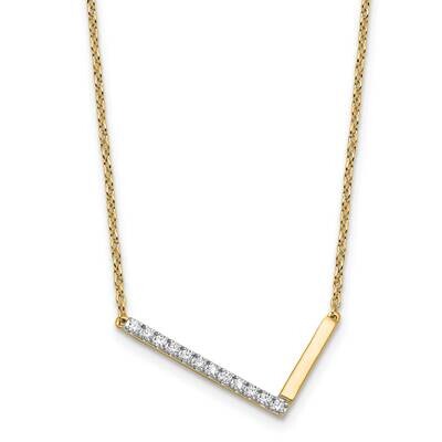 Sideways Diamond Initial L Necklace 14k Gold PM9844L-014-YA, MPN: PM9844L-014-YA,