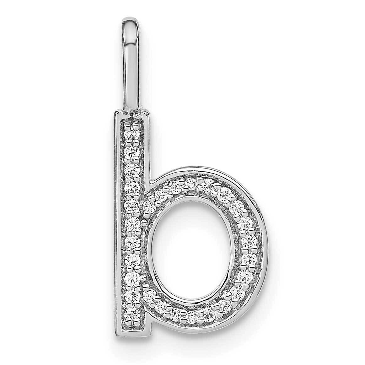 Diamond Lower Case Letter B Initial Pendant 14k White Gold PM8368B-010-WA, MPN: PM8368B-010-WA, 196…