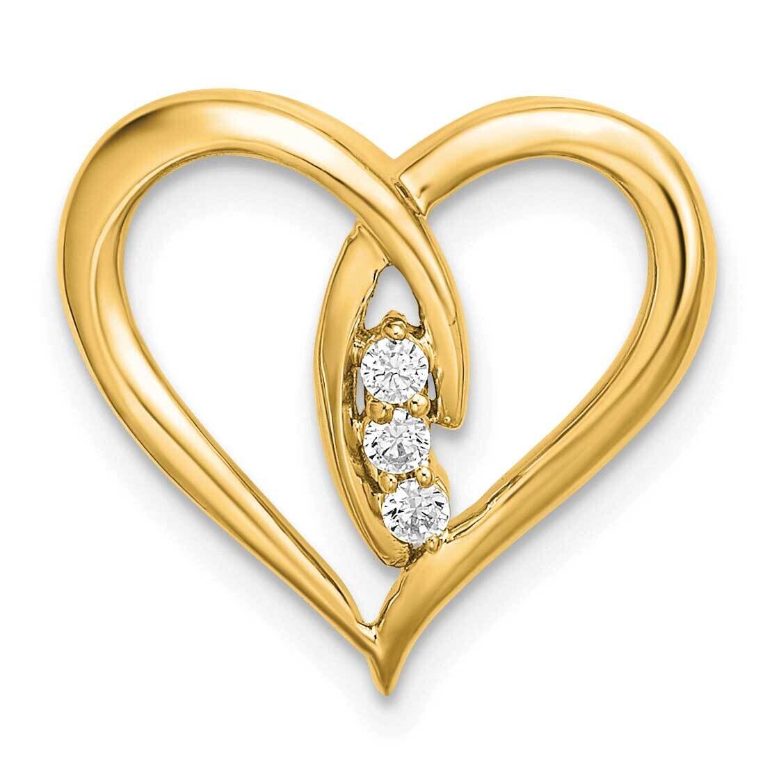 Diamond Polished Heart Chain Slide 14k Gold PM8479-006-YA, MPN: PM8479-006-YA,