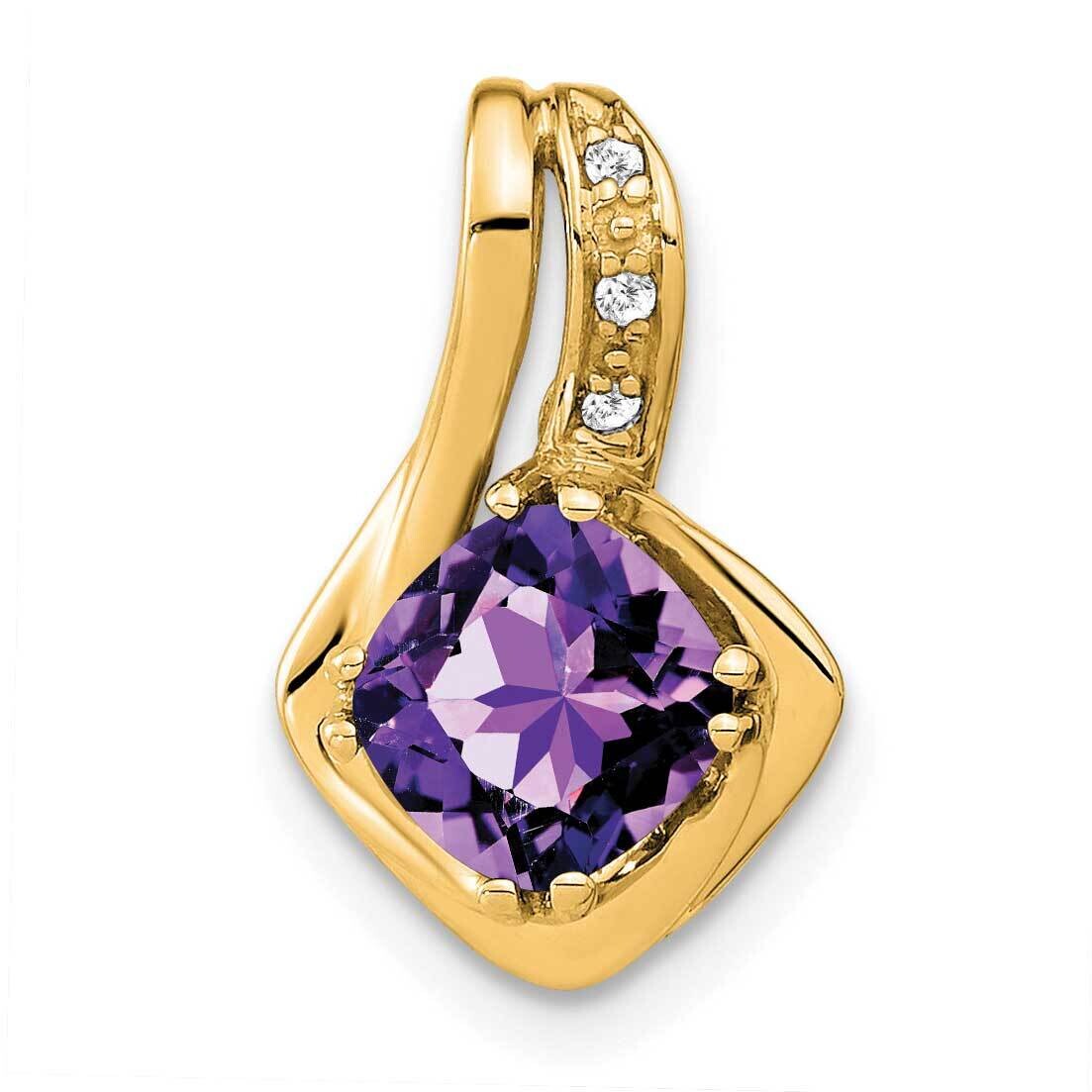 Amethyst Diamond Chain Slide Pendant 14k Gold PM7117-AM-002-YA, MPN: PM7117-AM-002-YA,