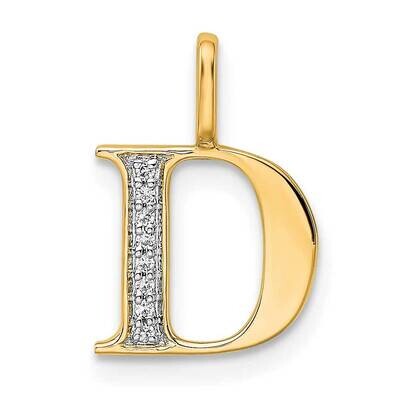 Diamond Letter D Initial Pendant 14k Gold PM8365D-003-YA, MPN: PM8365D-003-YA,