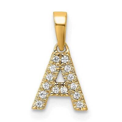 Diamond Letter A Initial Bail Pendant 10k Gold PM9797A-006-1YA, MPN: PM9797A-006-1YA,