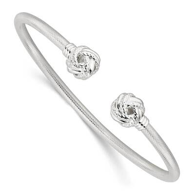 Textured Love Knot Cuff Bangle Sterling Silver QB1463, MPN: QB1463,