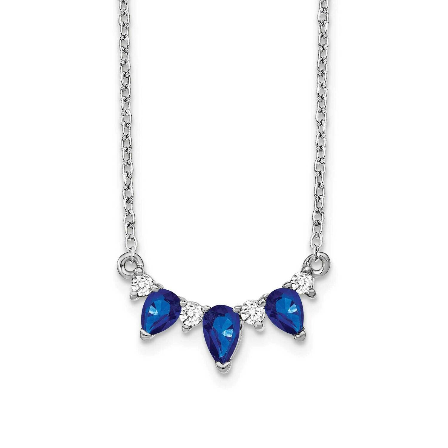 Diamond Cr Blue Sapphire 18 Inch Necklace 14k White Gold PM7176-CSA-012-WLG, MPN: PM7176-CSA-012-WL…