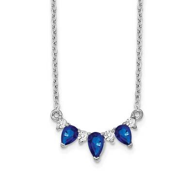 Diamond Cr Blue Sapphire 18 Inch Necklace 14k White Gold PM7176-CSA-012-WLG, MPN: PM7176-CSA-012-WL…