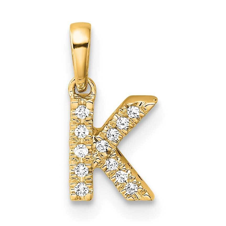 Diamond Letter K Initial Bail Pendant 14k Gold PM9797K-005-YA, MPN: PM9797K-005-YA,