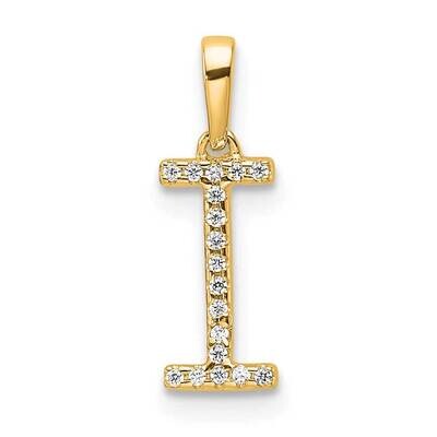 Diamond Letter I Initial Pendant 14k Gold PM9798I-005-YA, MPN: PM9798I-005-YA,