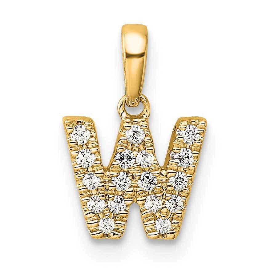 Diamond Letter W Initial Bail Pendant 10k Gold PM9797W-011-1YA, MPN: PM9797W-011-1YA,