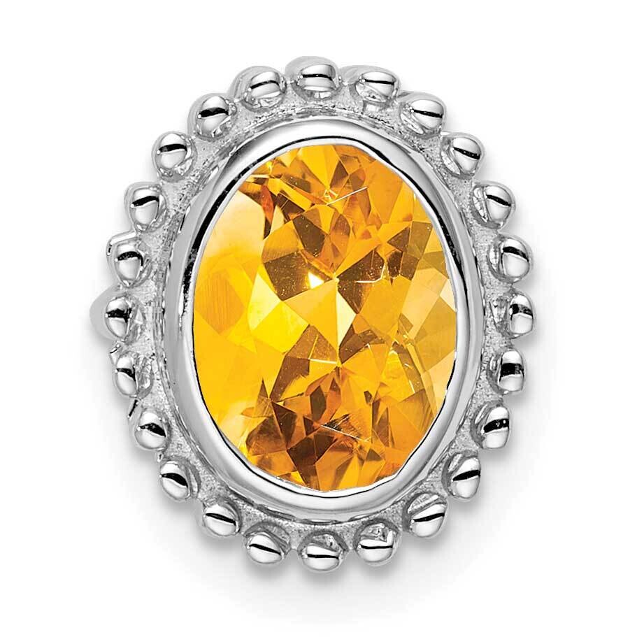 Oval Citrine Chain Slide 10k White Gold PM7202-CI-1W, MPN: PM7202-CI-1W,