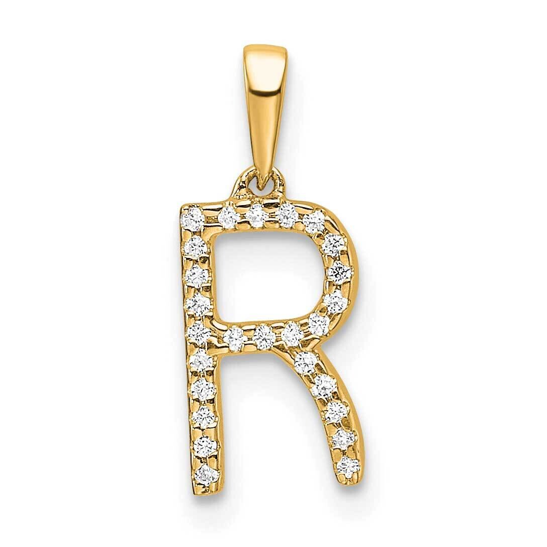 Diamond Letter R Initial Pendant 14k Gold PM9798R-008-YA, MPN: PM9798R-008-YA,