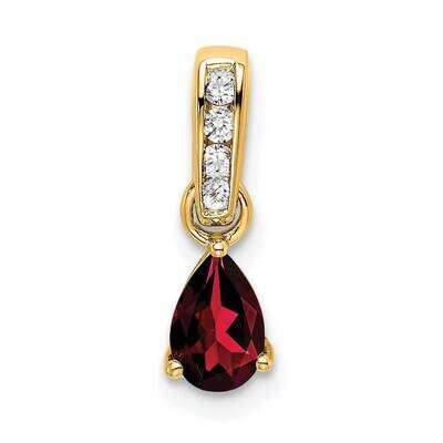 Pear Garnet Diamond Pendant 14k Gold PM7409-GA-005-YA, MPN: PM7409-GA-005-YA,