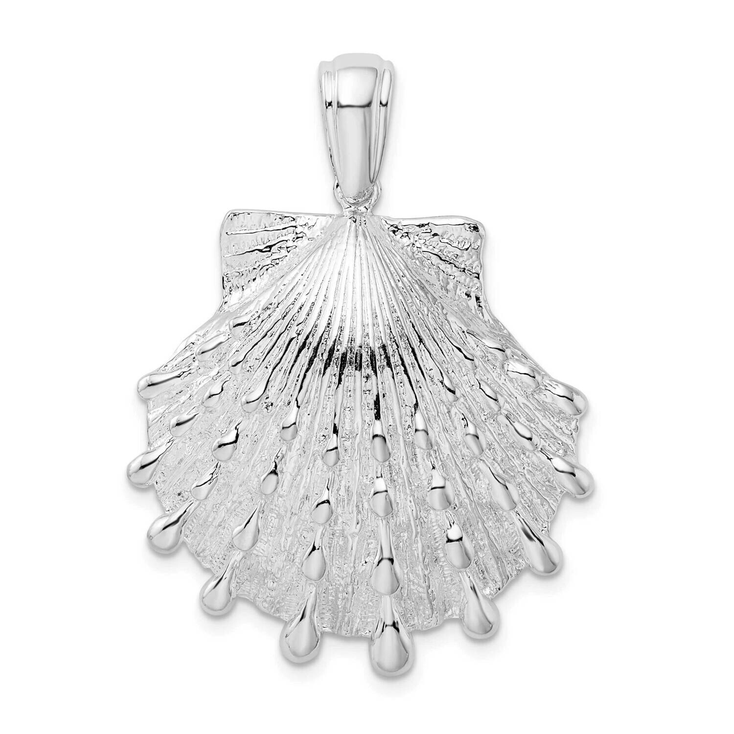 Textured Lions Paw Shell Pendant Sterling Silver Polished QC10001, MPN: QC10001, 637218155446