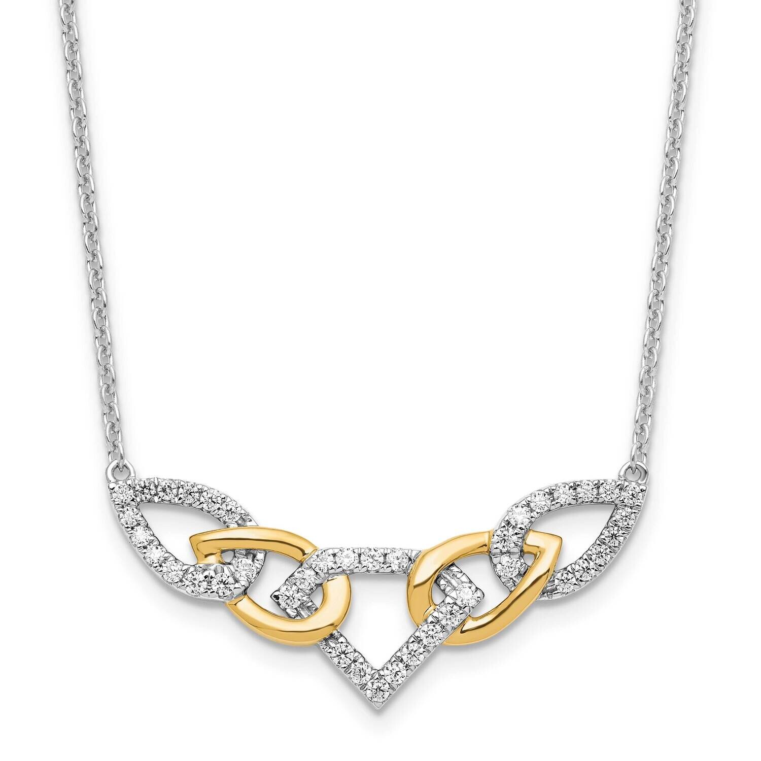 Diamond Linked Teardrop Necklace 14k Two-Tone Gold PM9675-053-WYLG, MPN: PM9675-053-WYLG, 883957895…