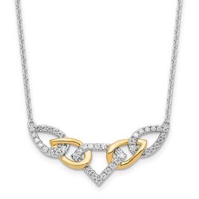 Diamond Linked Teardrop Necklace 14k Two-Tone Gold PM9675-053-WYLG, MPN: PM9675-053-WYLG, 883957895…