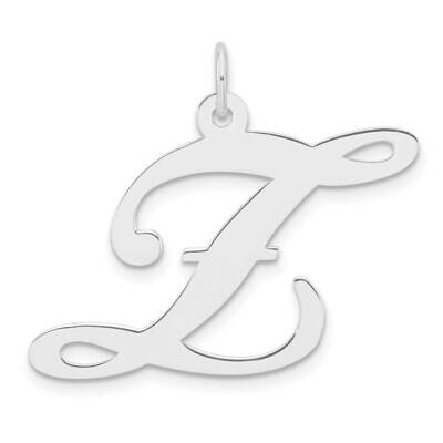 Large Fancy Script Letter Z Initial Charm Sterling Silver Rhodium-Plated QC11254Z, MPN: QC11254Z,