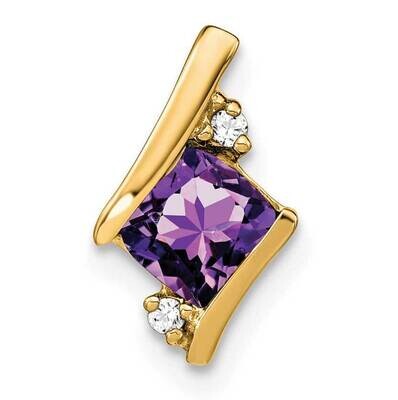 Cushion Amethyst Diamond Chain Slide 10k Gold PM7398-AM-002-1YA, MPN: PM7398-AM-002-1YA,