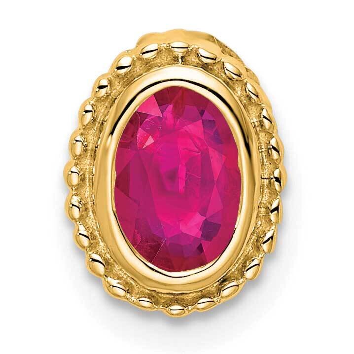 Oval Ruby Chain Slide 9 Inch 14k Gold PM7202-RU-Y, MPN: PM7202-RU-Y,