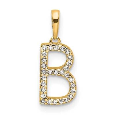 Diamond Letter B Initial Pendant 14k Gold PM9798B-009-YA, MPN: PM9798B-009-YA,