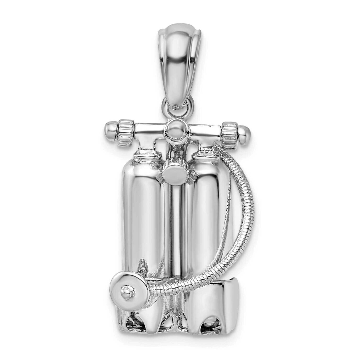 3D Scuba Tanks Hose Pendant Sterling Silver Polished QC10592, MPN: QC10592, 637218186488