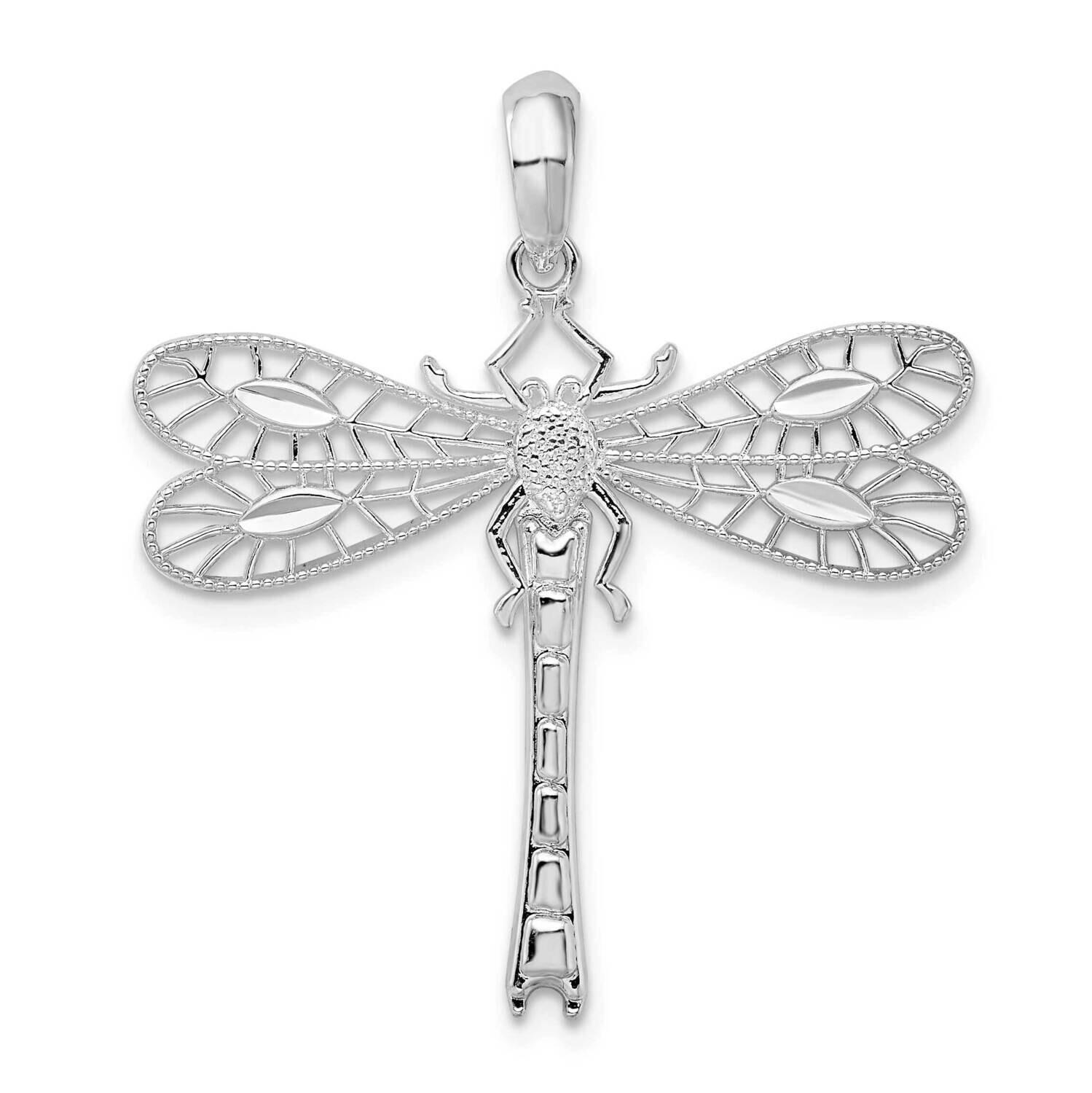 Cut-Out Dragonfly Pendant Sterling Silver Polished QC10446, MPN: QC10446, 637218180028