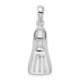 3D Scuba Flipper Pendant Sterling Silver Polished QC10278, MPN: QC10278, 637218171675