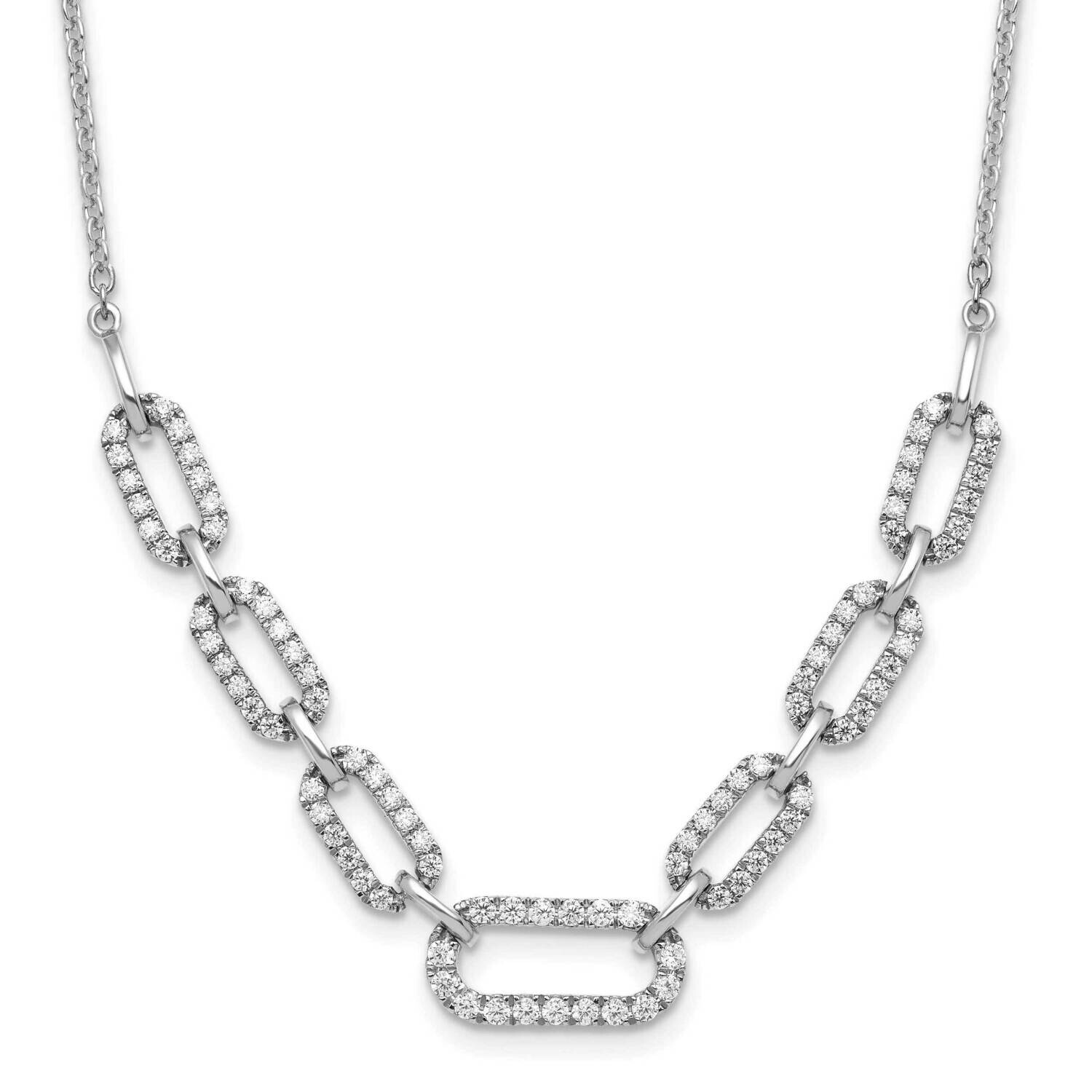 Diamond Fancy Link Necklace 14k White Gold PM9676-100-WLG, MPN: PM9676-100-WLG, 883957896984