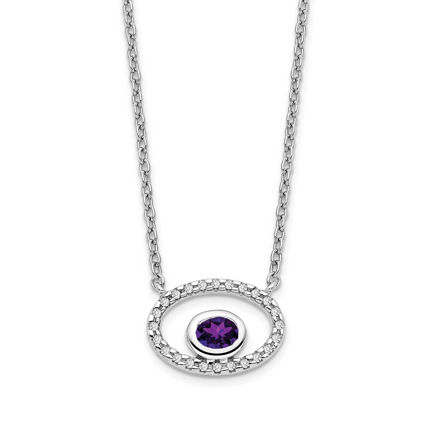 Oval Amethyst Diamond 18 Inch Necklace 14k White Gold PM7135-AM-007-WA, MPN: PM7135-AM-007-WA, 8839…