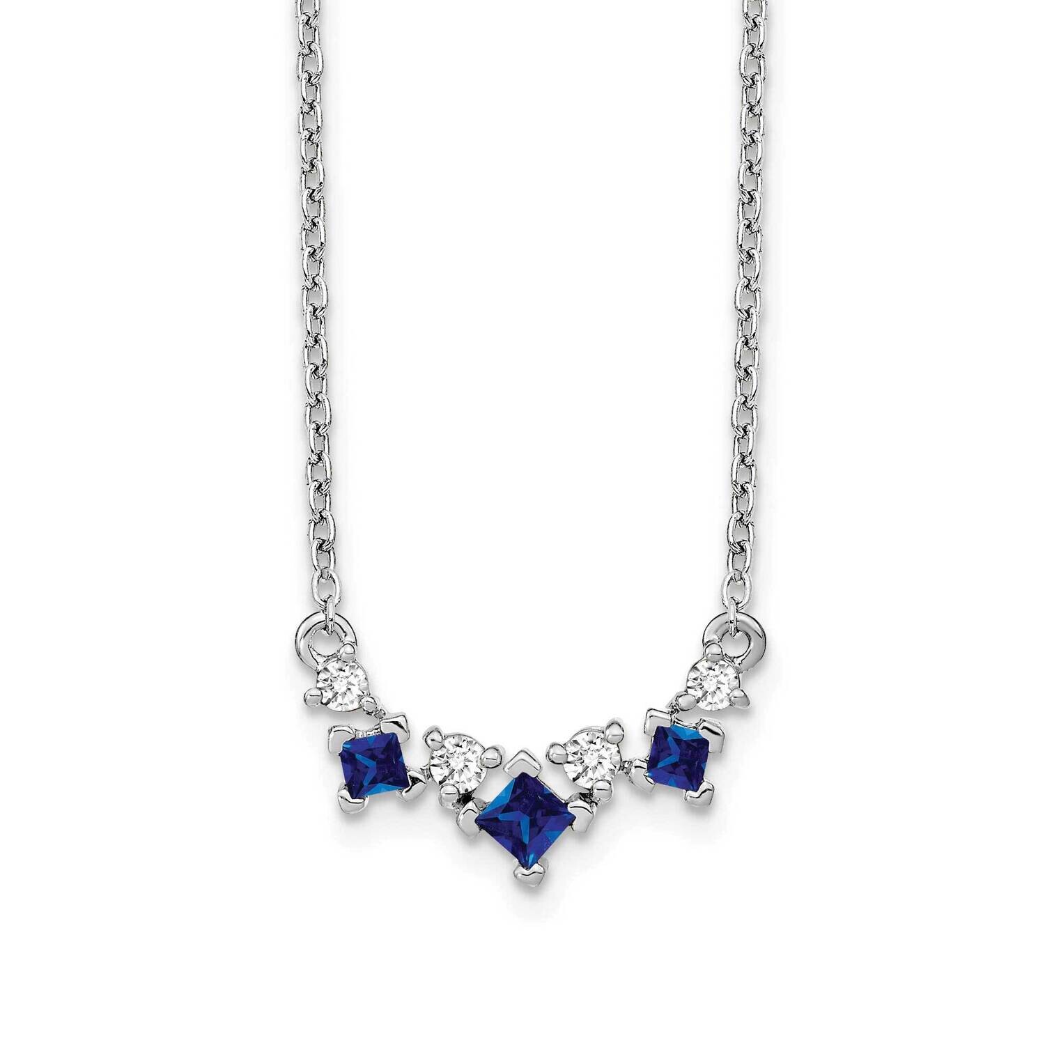 Sapphire Diamond 18 Inch Necklace 14k White Gold PM7178-SA-012-WA, MPN: PM7178-SA-012-WA, 883957763…