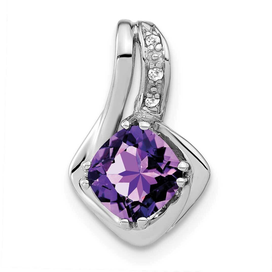 Amethyst Diamond Chain Slide Pendant 14k White Gold PM7117-AM-002-WA, MPN: PM7117-AM-002-WA,