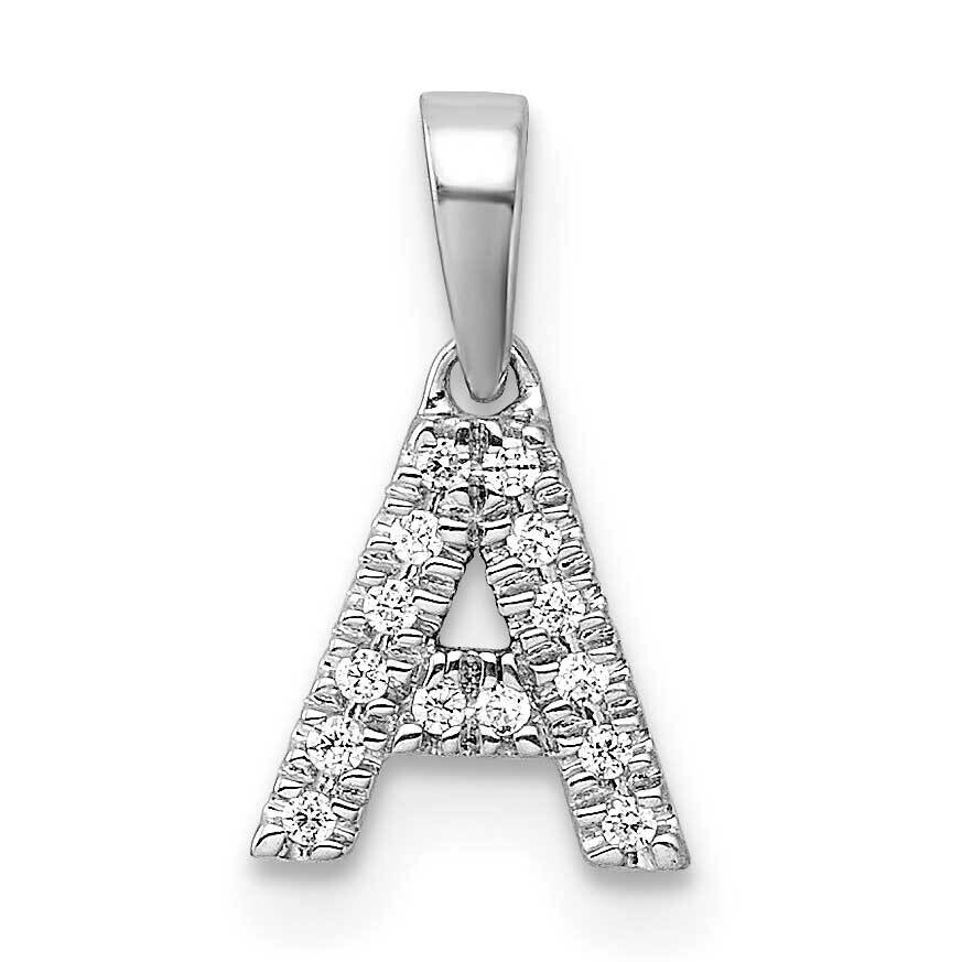 Diamond Letter A Initial Bail Pendant 14k White Gold PM9797A-006-WA, MPN: PM9797A-006-WA,
